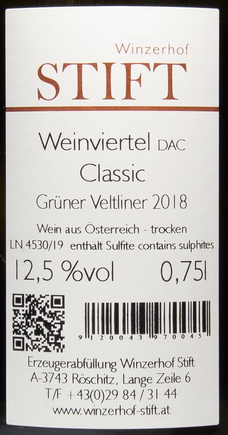 Etiketa Grüner Veltliner Classic