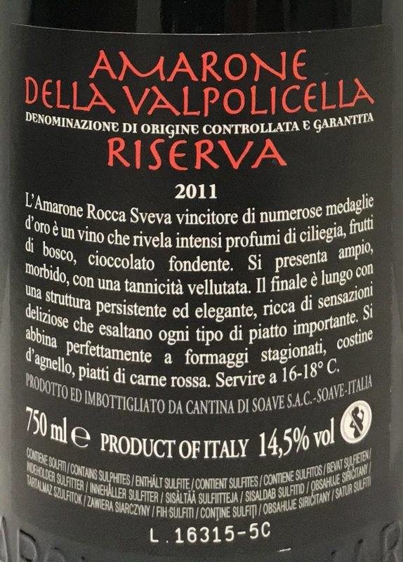 Etiketa Amarone della Valpolicella Riserva
