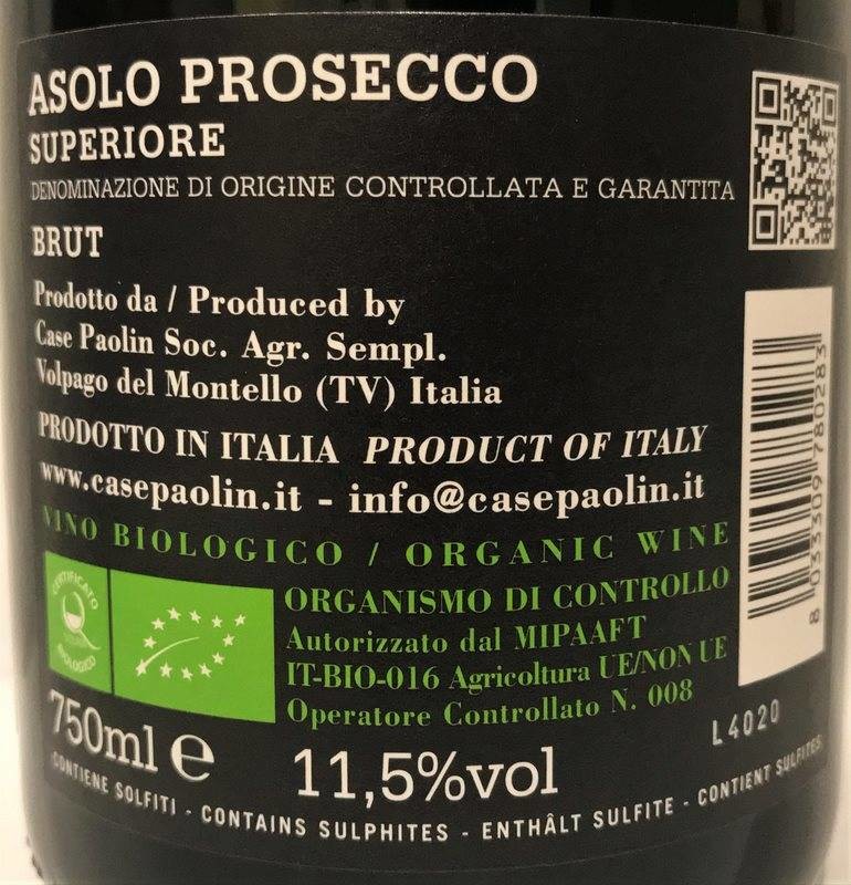 Etiketa Asolo Prosecco Superiore