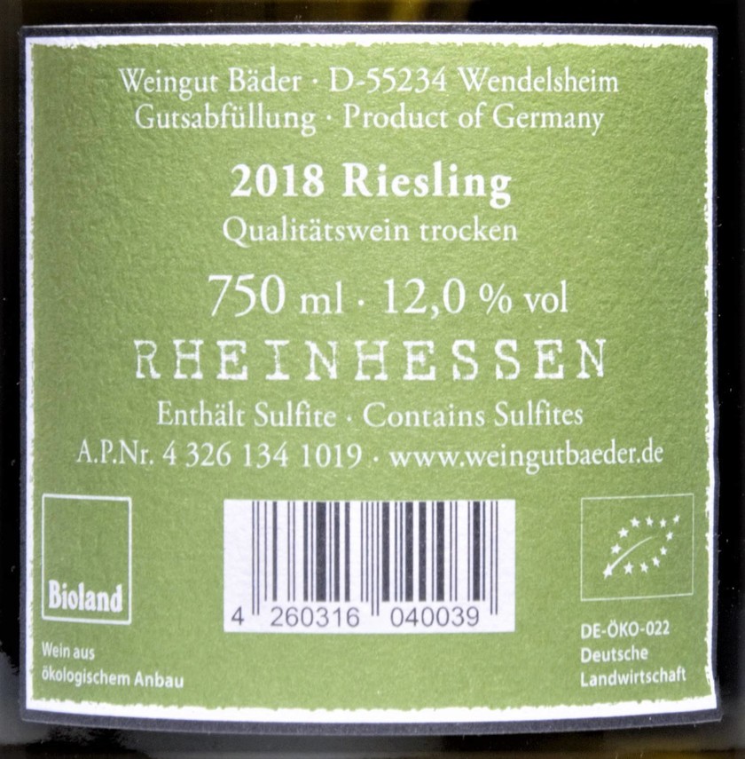 Etiketa Riesling