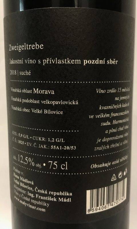 Etiketa Zweigeltrebe