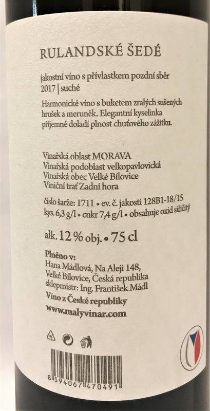 Etiketa Rulandské šedé