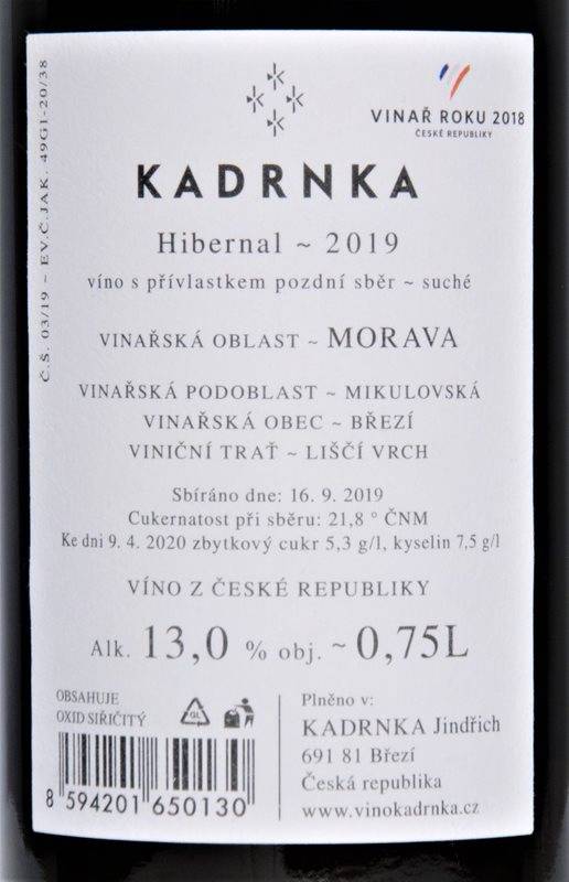 Etiketa K3 Hibernal Liščí vrch