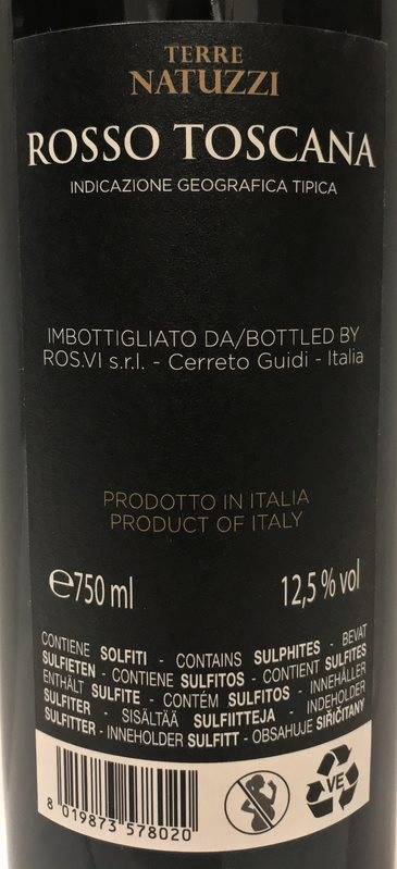 Etiketa Rosso Toscana, Terre Natuzzi