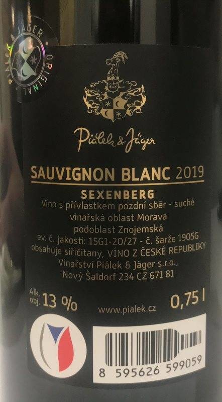 Etiketa Sauvignon Sexenberg