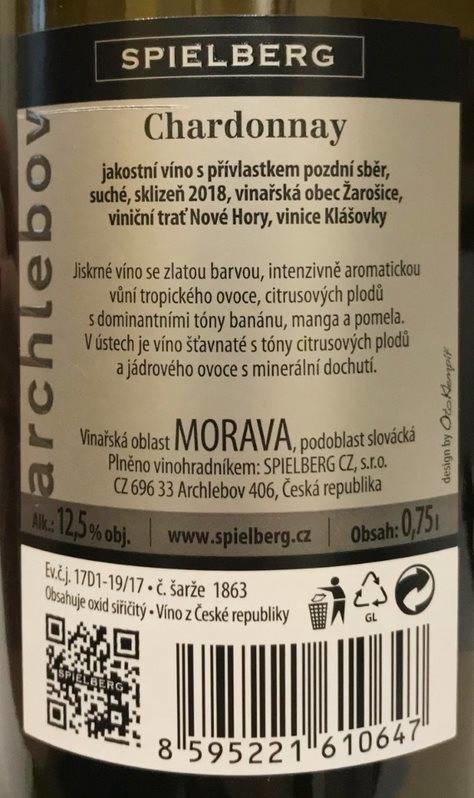 Etiketa Chardonnay