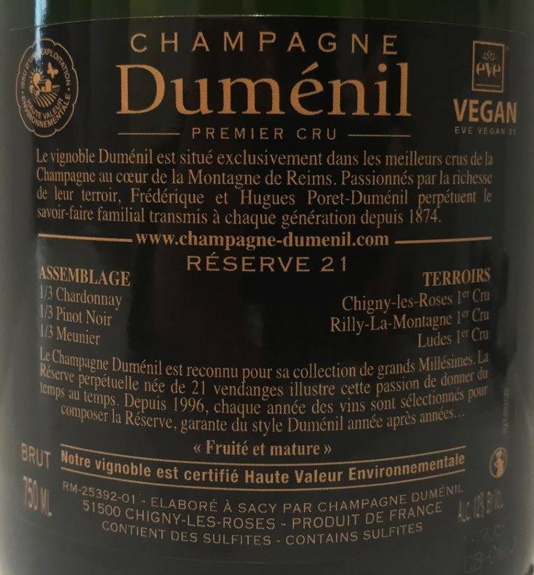 Etiketa Champagne - Réserve 22 Premier Cru