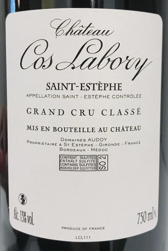 Etiketa Château Cos Labory 