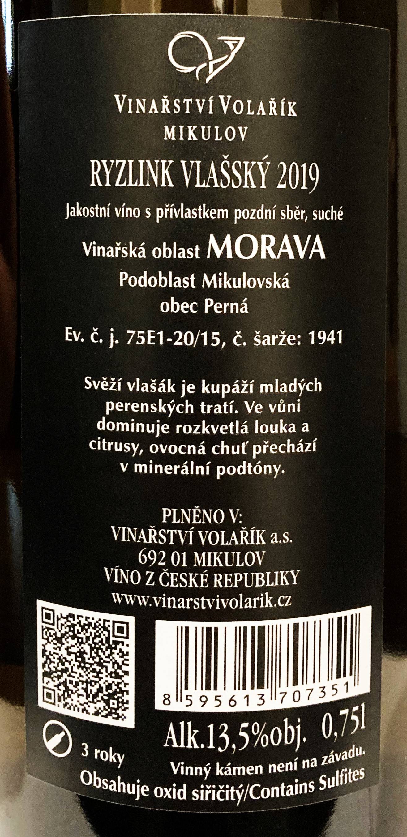 Etiketa Dunajovský vlašák