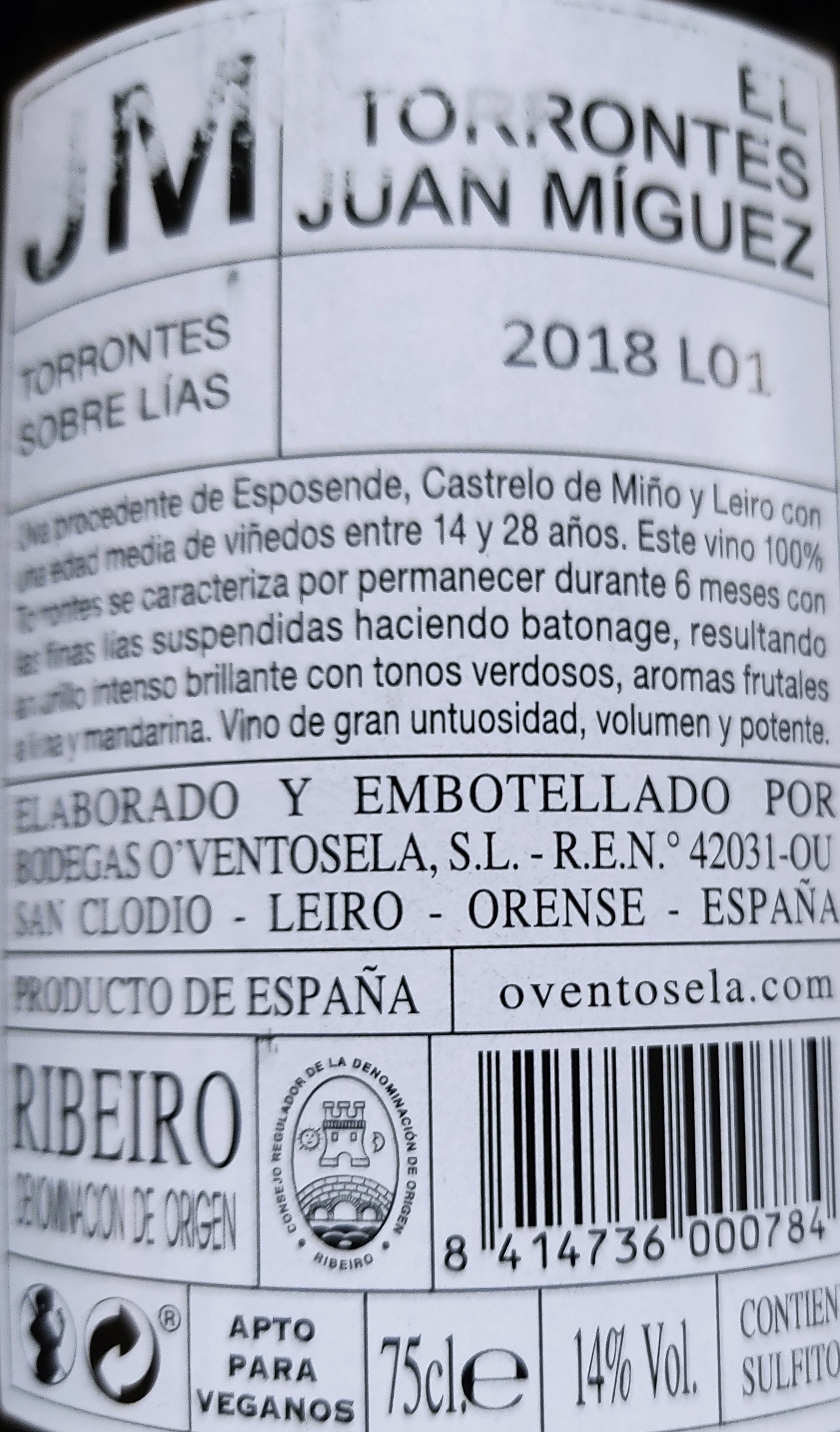 Etiketa El Torrontes-Juan Míguez