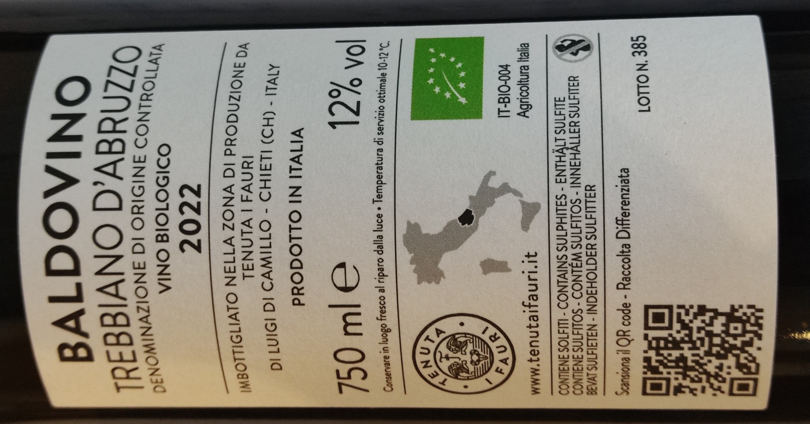 Etiketa Trebbiano d\'Abruzzo BALDOVINO