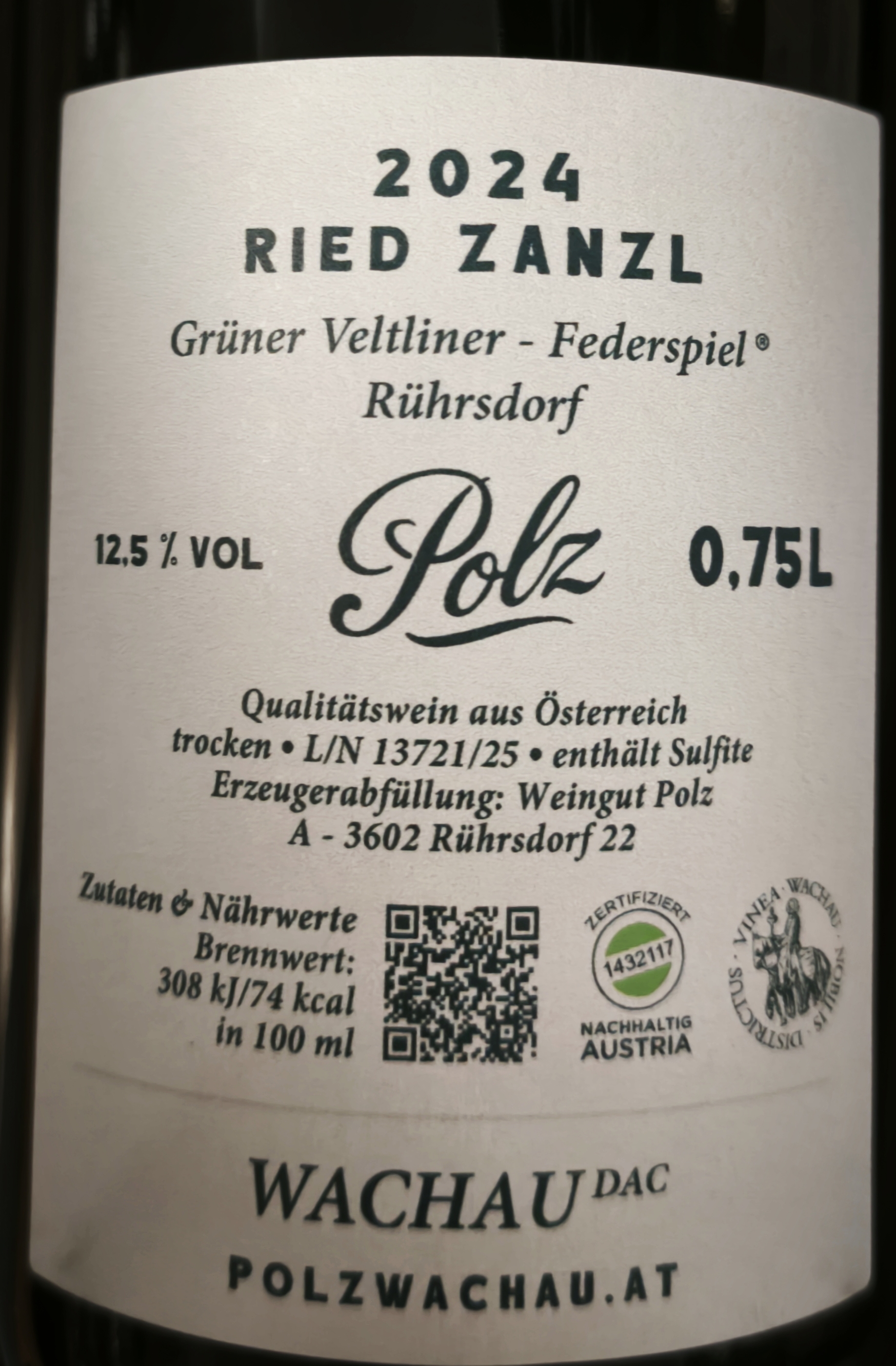 Etiketa Grüner Veltliner Federspiel \
