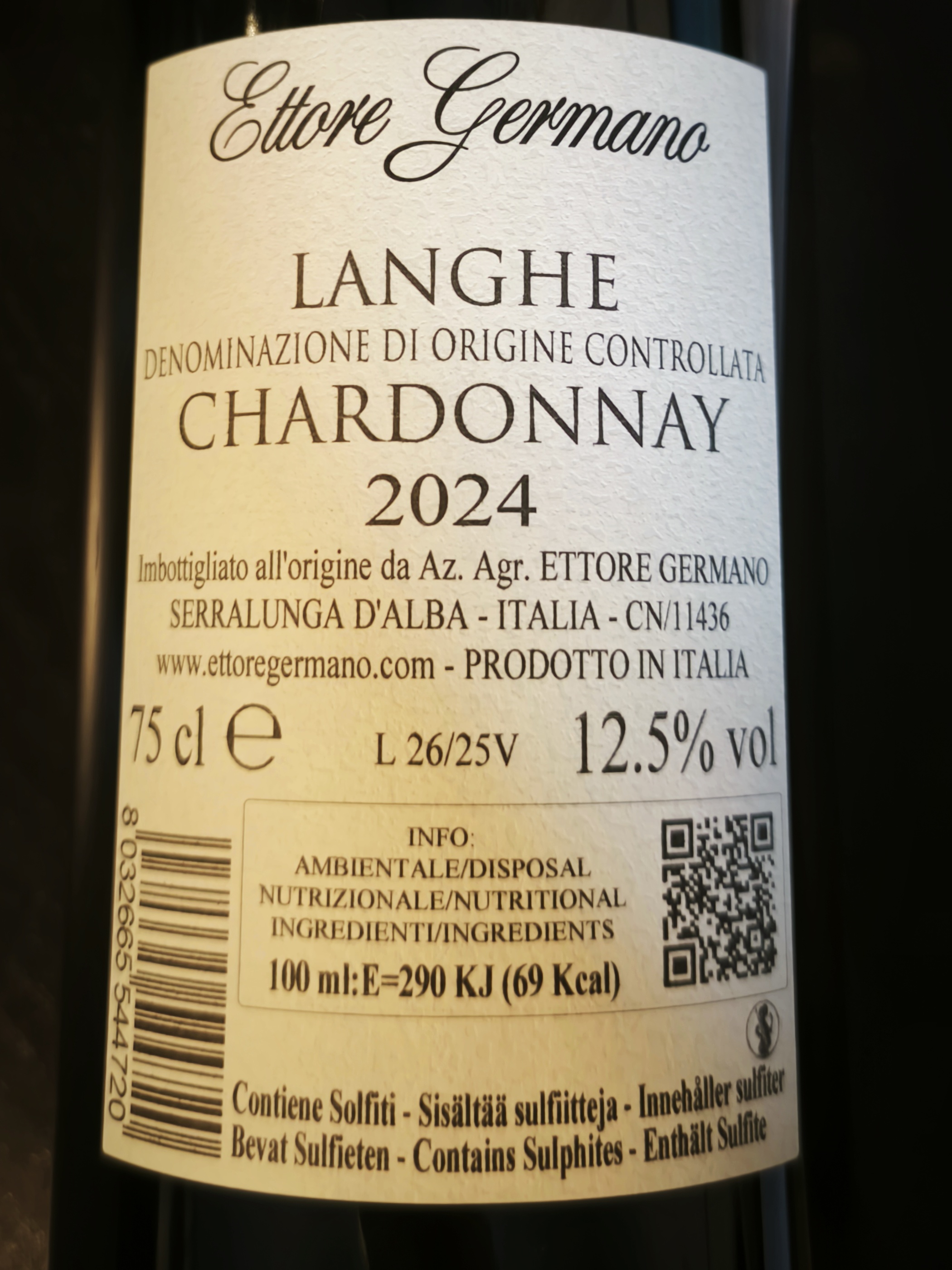 Etiketa Langhe Chardonnay 
