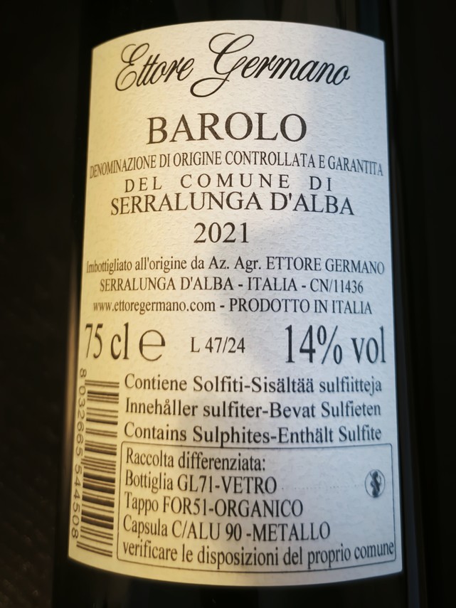 Etiketa Barolo \