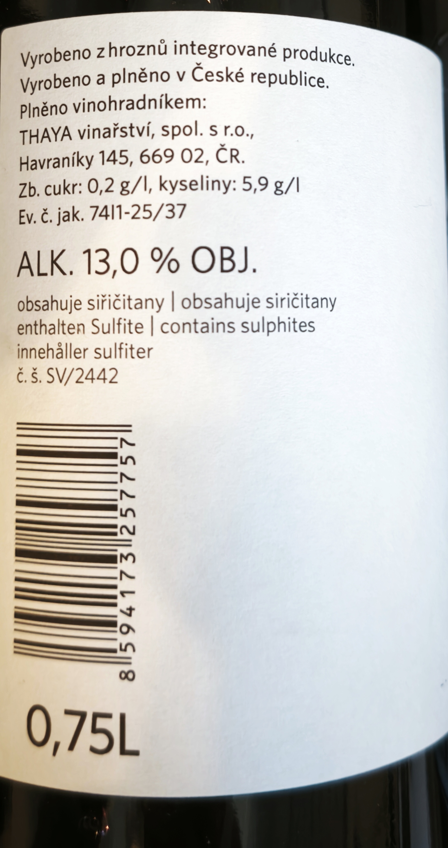 Etiketa Svatovavřinecké - Pozdravy z Národního parku